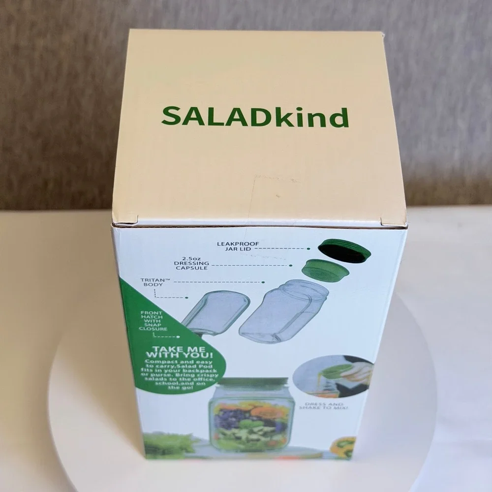 SALADkind Salad Pod Portable Prep Container Tritan Body Leakproof Lid HY-752 NEW